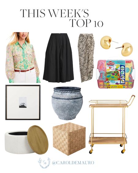 Don't miss out on this week's top picks on fashion, home, and more: a floral top, black midi skirt, coffee table, neutral planter, and more!
#outfitideas #furniturefinds #decoridea #partyessential #springfashion

#LTKkids #LTKSeasonal #LTKstyletip