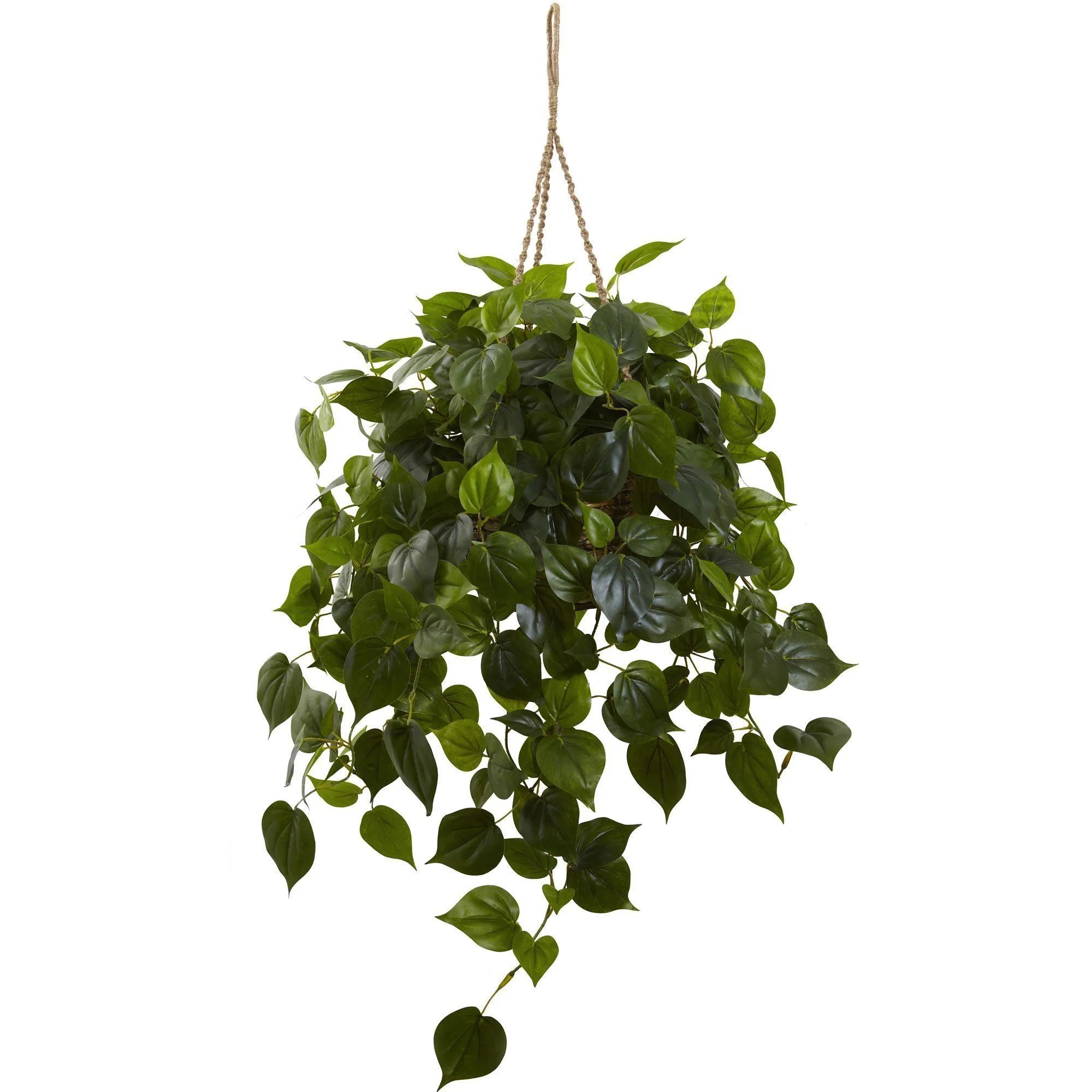 Philodendron Hanging Basket UV Resistant (Indoor/Outdoor) | Nearly Natural | Nearly Natural