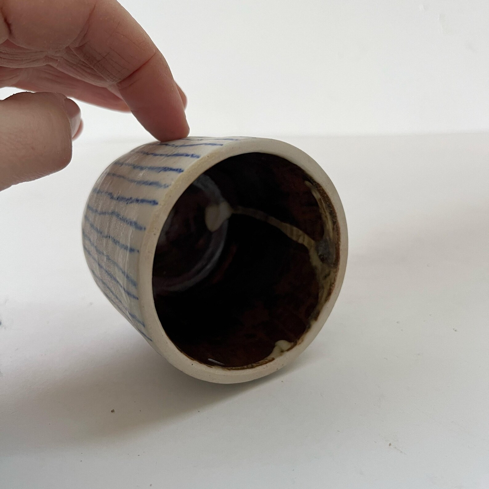 Ceramic Coffee Cup Expresso Cup Striped Cup Handmade Coffee Cup Blue Stripes - Etsy | Etsy (US)