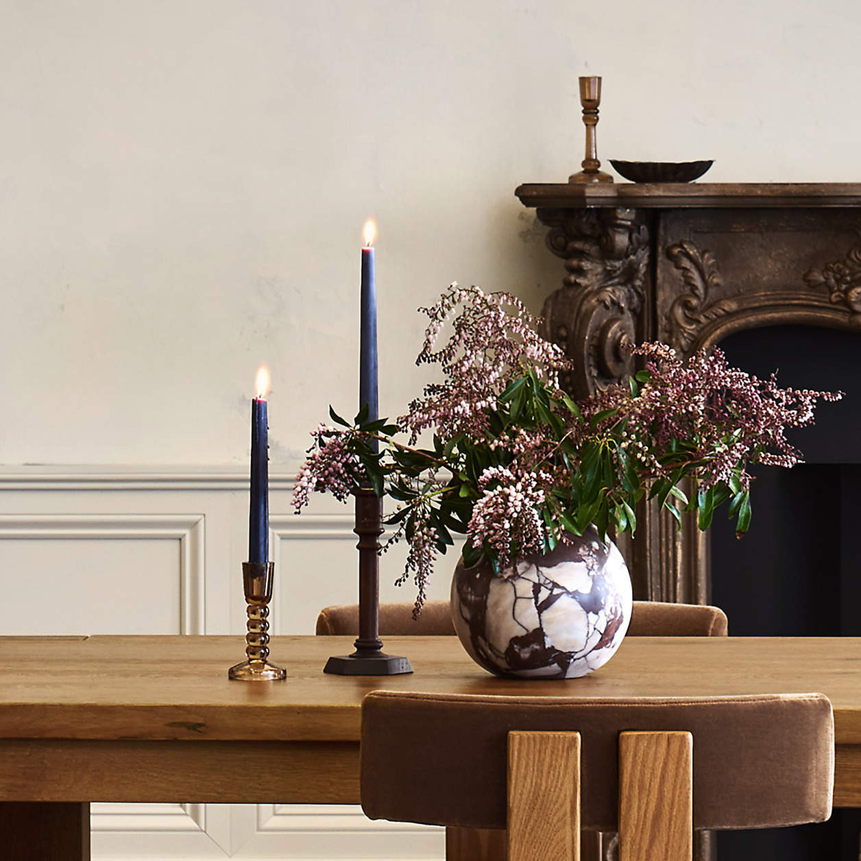 Marble Round Ball Vase 7" | Crate & Barrel | Crate & Barrel