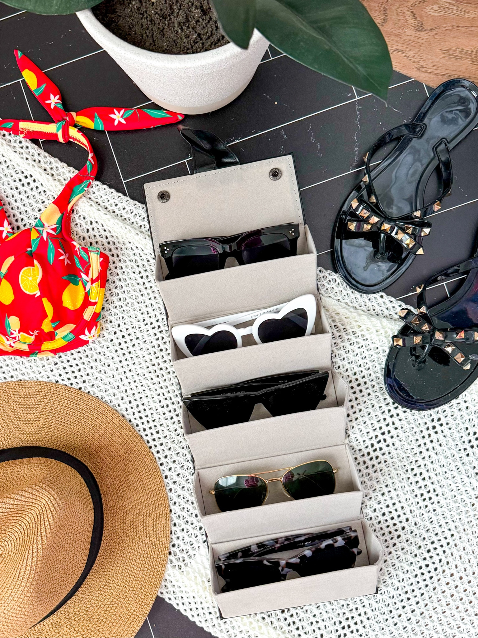 
Sunglasses for Sunmer! And the perfect compact sunglasses travel case to keep your sunglasses safe during travel - snaps close and has a handle.

Travel must have, travel accessories , travel case

#LTKSeasonal #LTKFindsUnder50 #LTKSaleAlert