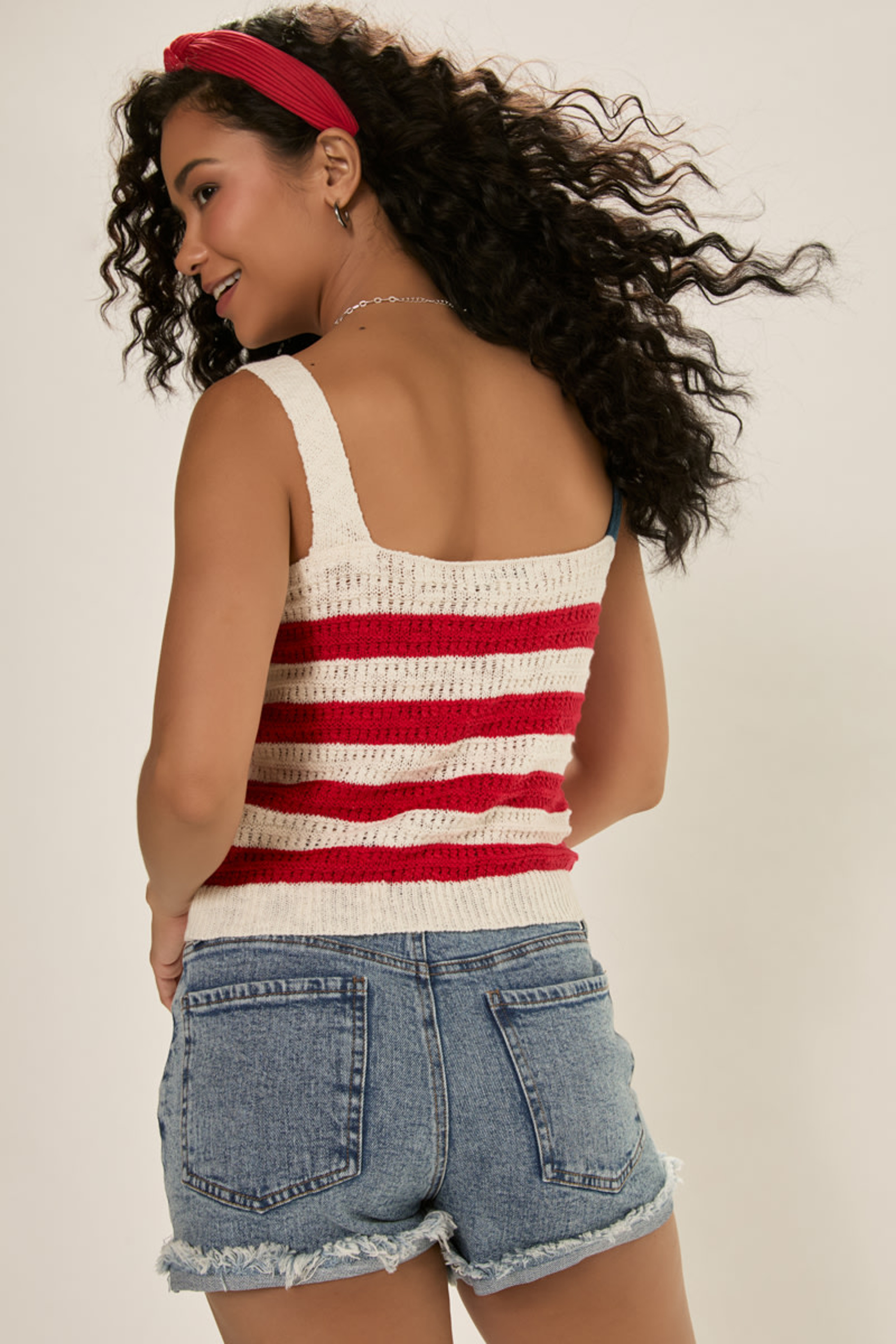 Joan American Flag Sweater Tank | Francesca's