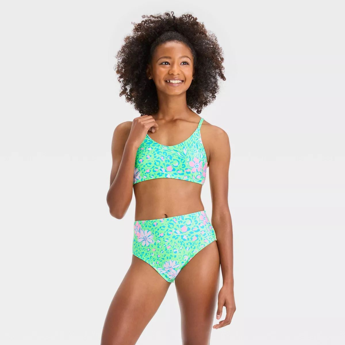 Girls' Paradise Jungle Floral Printed Bikini Set - art class™ | Target