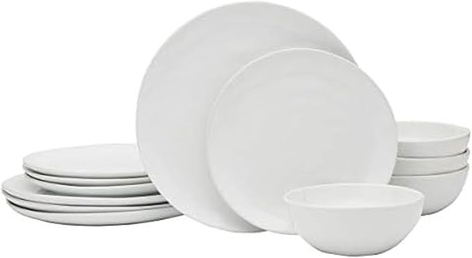 Everyday White Organic 12 piece Dinnerware Set, Service for 4 | Amazon (US)
