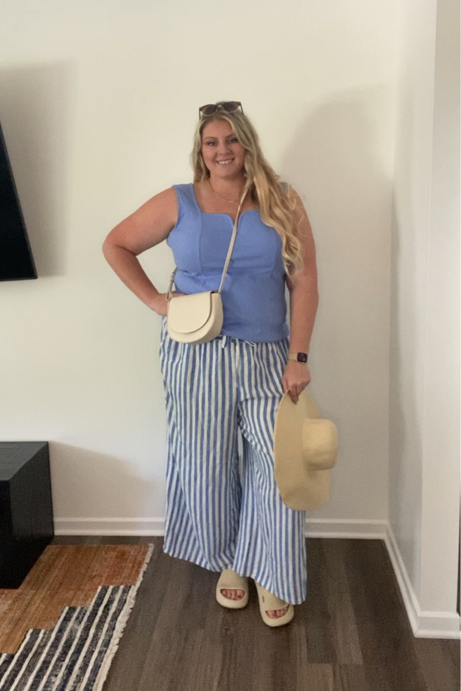 This outfit is speaking lake day to me! I’m absolutely using these wide leg, linen pants for a swimsuit cover!

#plussizefashion #curvyfashion #plussizestyle #curvyclothing #curvystyle #tall #curvyoutfit #plussizeoutfit #outfitinspo 
#summer #summeroutfit #plussizesummeroutfit 

#LTKstyletip #LTKunder50 #LTKcurves