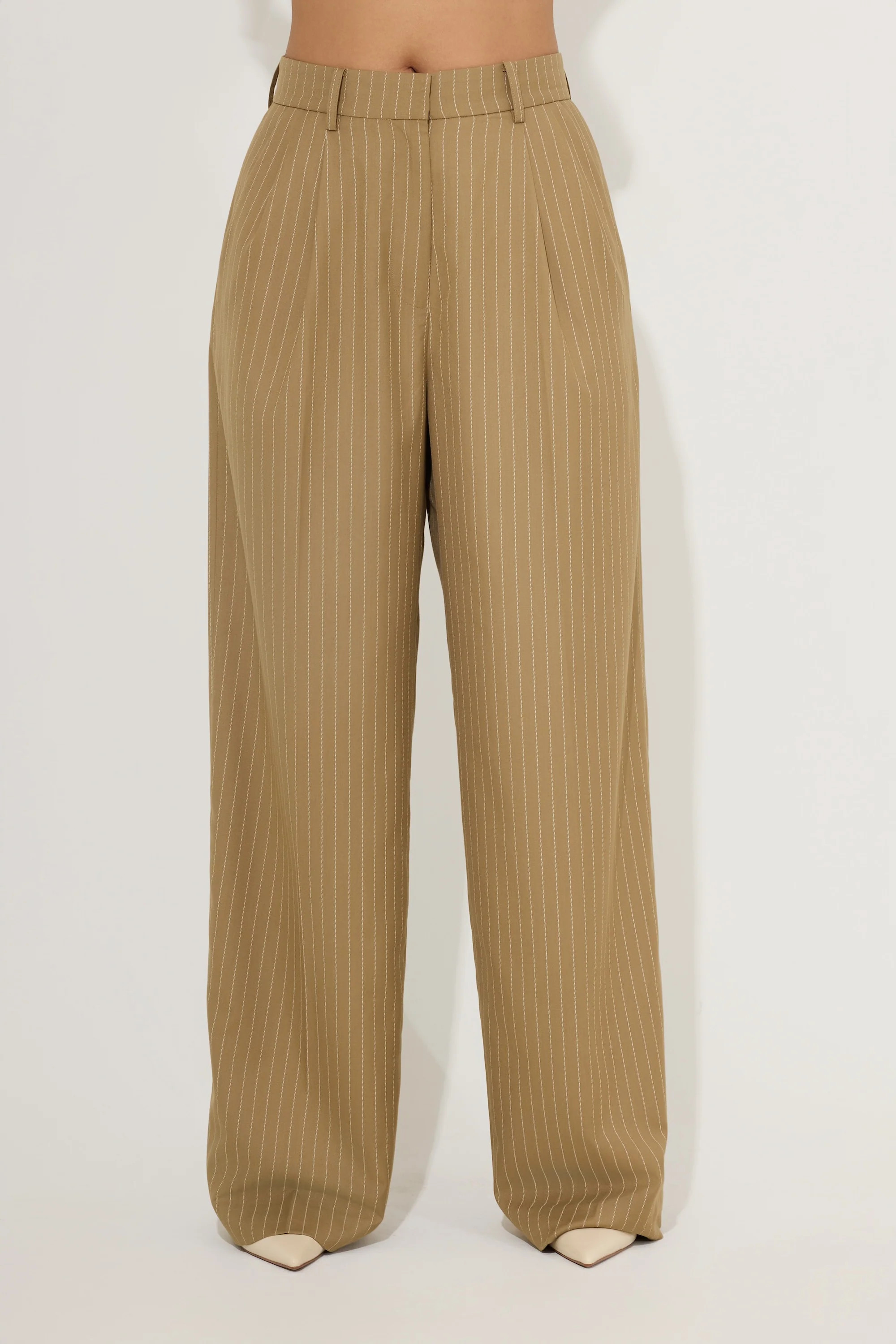 Relaxed Fit Pinstripe Trousers | Odd Muse