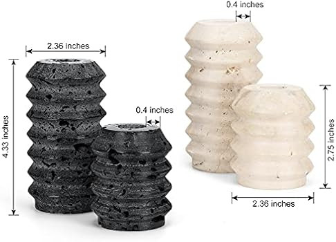 WORHE Candle Holders True Natural Travertine Stone 0.4" Thick, Set of 2 Premium Marble Candlestic... | Amazon (US)