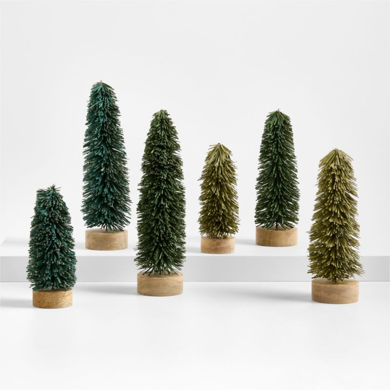 Green Paper Holiday Trees, Set of 6 | Crate & Barrel | Crate & Barrel