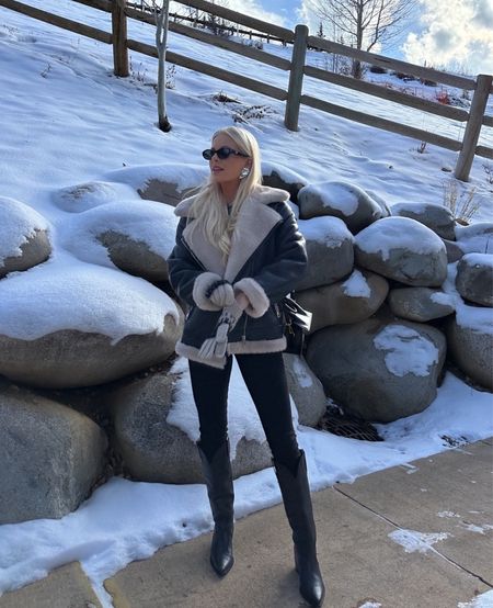 Aspen winter outfit ✨ Small in coat. 26 reg in jeans. Small in top. True size in boots. 

Snowy outfit. Aspen outfit. Winter outfit. Après-ski.

#kathleenpost #winteroutfit #aspen #apresski

#LTKSeasonal #LTKtravel #LTKstyletip