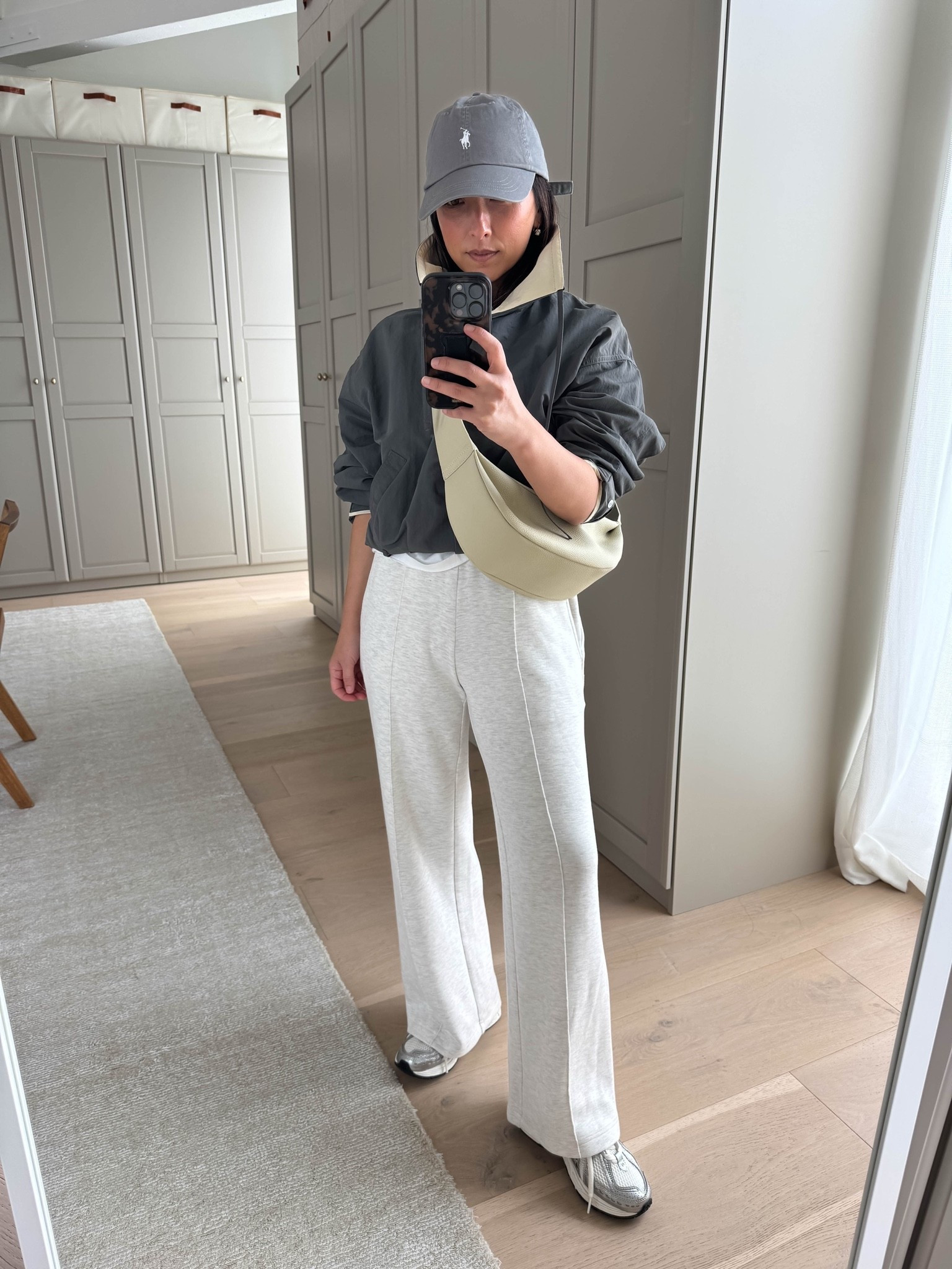 Skip your usual sideline all black outfit and try this. These are my favorite most flattering leisure pants. Come in different lengths. 

Zara jacket xs - removed belt
AYR tee medium
Varley wide leg pants xs 28” inseam
New Balance sneakers 5.5
Amazon sling bag
Polo Ralph Lauren hat
Dorsey Cecilia earrings 3.4
Dorsey James necklace 15”

#LTKPetite #LTKOver40 #LTKmomlife