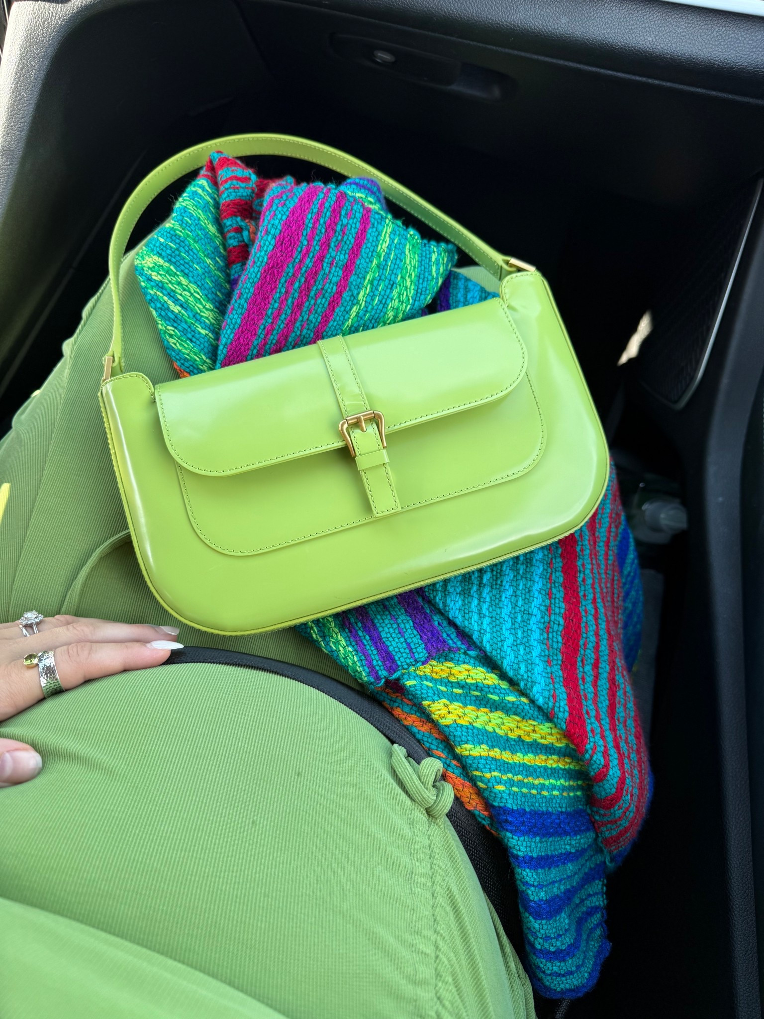 Green bag 
By Far shoulder bag - still one of my favorites 