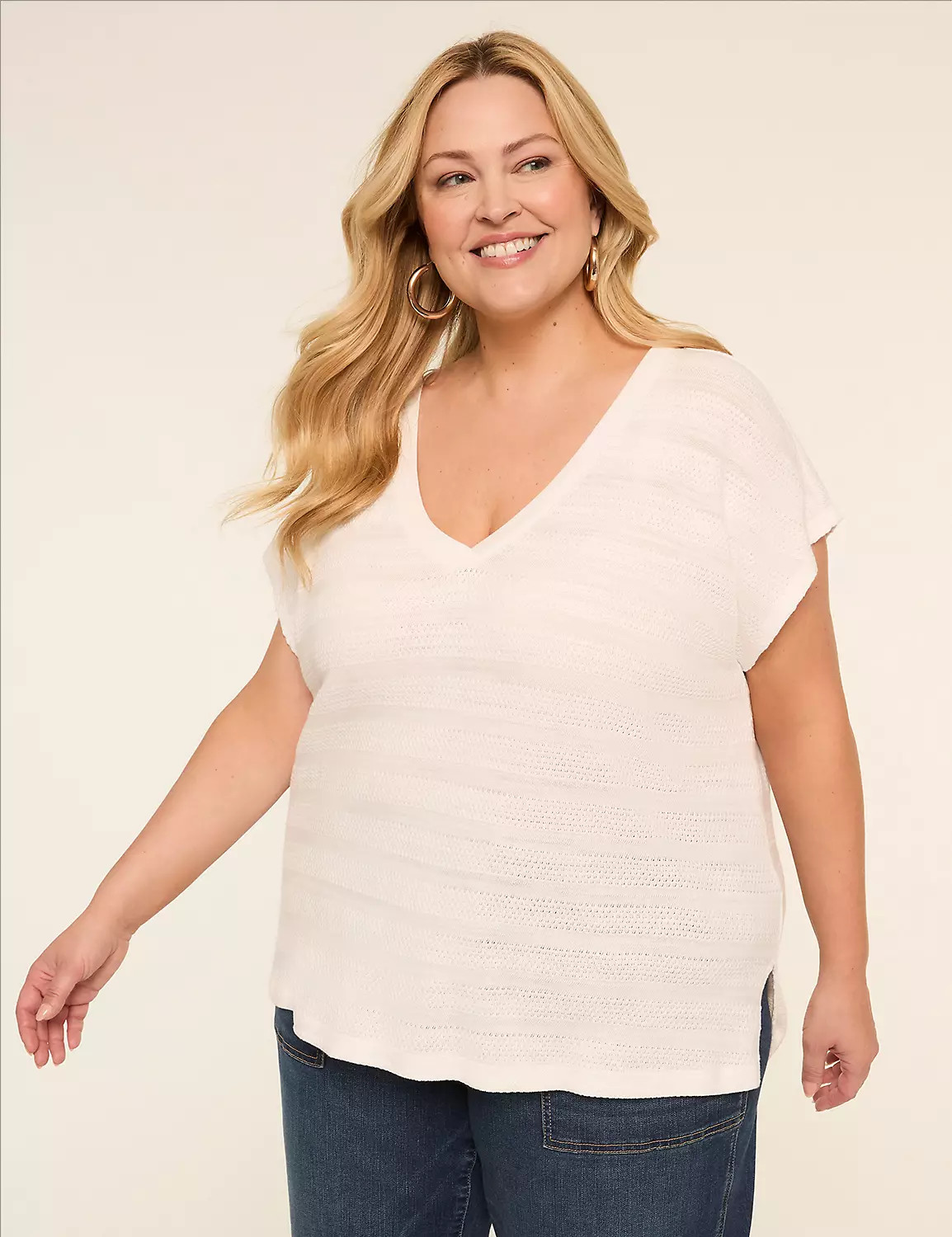 Dolman Cap-Sleeve V-Neck Top | LaneBryant | Lane Bryant (US)