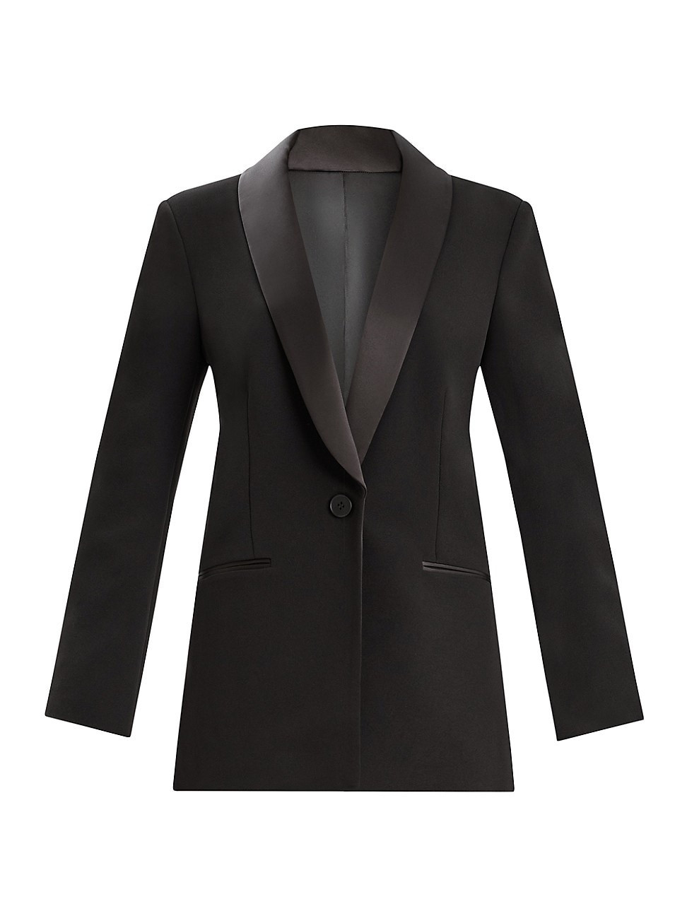 Women's Single-Breasted Satin-Embellished Blazer - Black - Size 2 | Saks Fifth Avenue