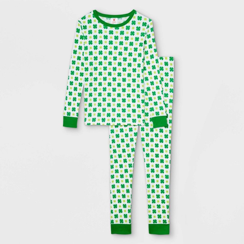 Kids' St. Patrick's Day 100% Cotton Matching Family Pajama Set - Green 8 | Target