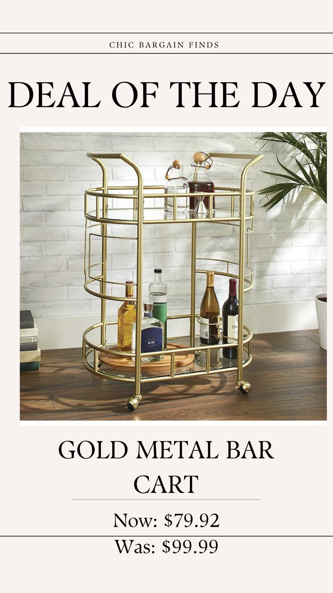 This beautiful bar cart has a tasteful, transitional style and features rolling casters! 

#LTKSale #LTKhome #LTKsalealert