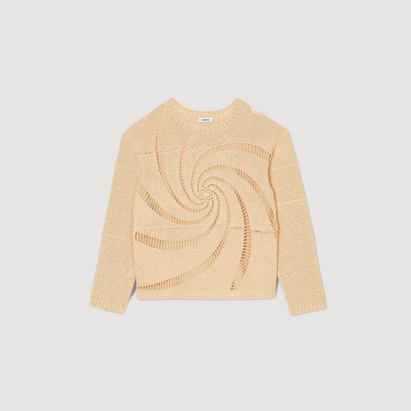 Cotton crochet spiral jumper | Sandro US | Sandro-Paris US