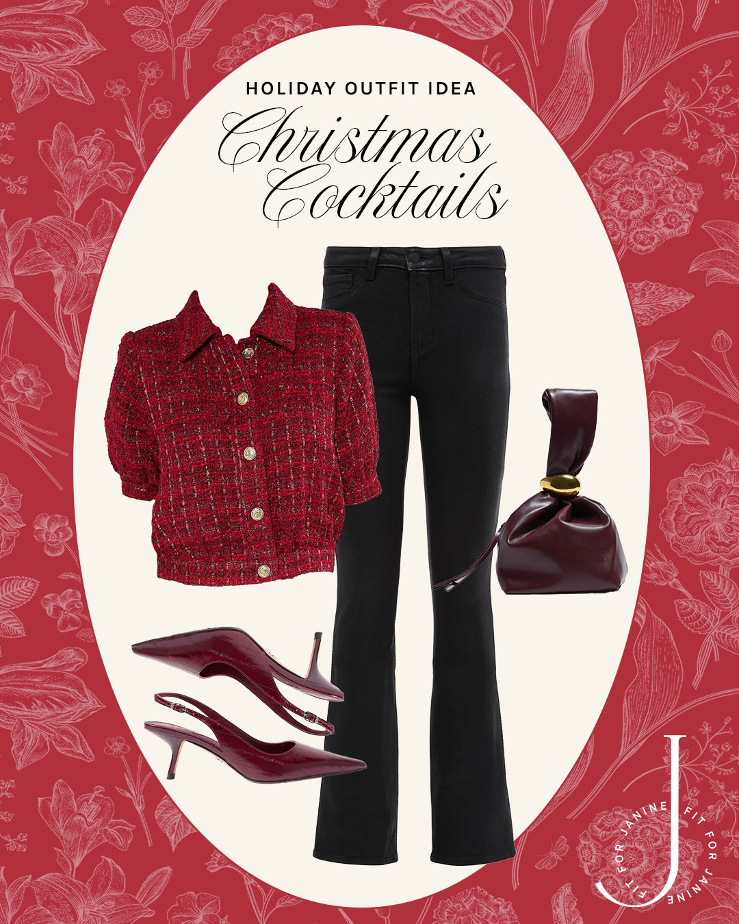 Are you ready to get your cocktail on? This look is so rich in red's, burgundy's, coated denim, and a stylish handbag! 

Fit4Janine, Avara, Tweed Jacket, Handbag, Shoes, Sam Edelman, L'Agence 

 #LTKHoliday #LTKSeasonal #LTKStyleTip