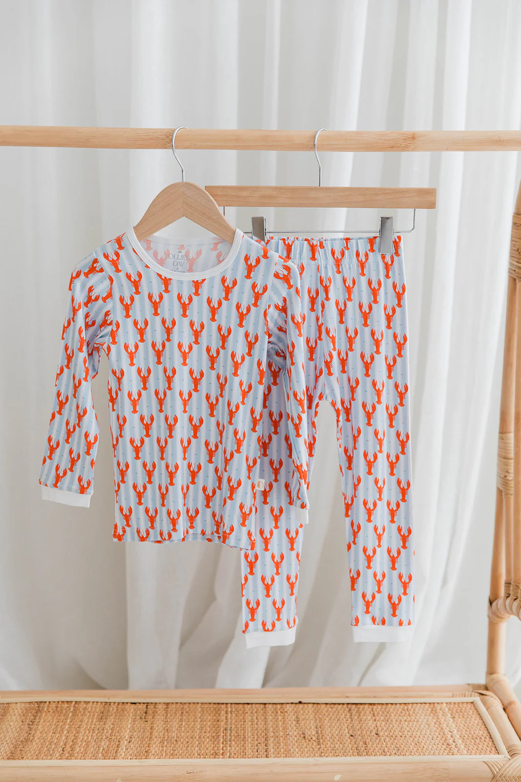 Coastal Lobster Stripe Two-Piece Loungewear Set | Ollie's Day