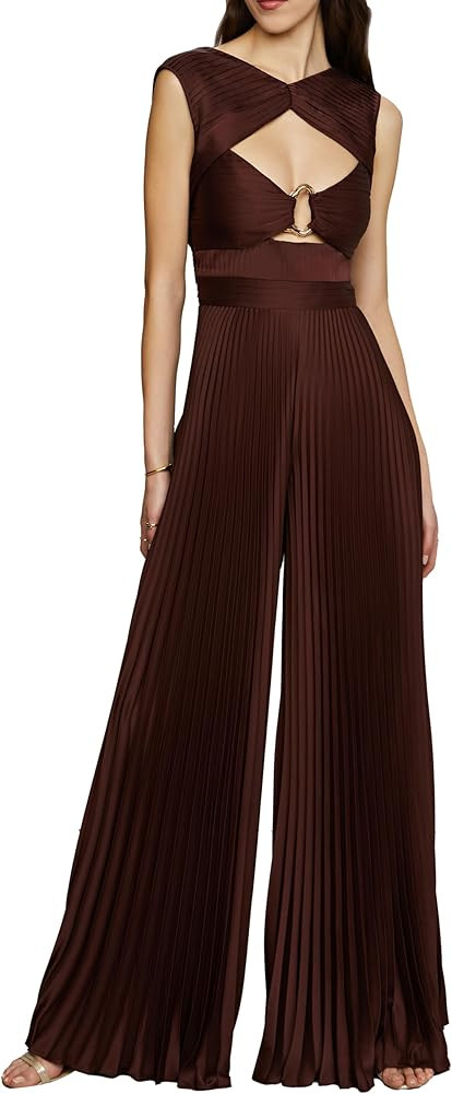 AMUR Womens Rosalynn Pleated Jumpsuit | Amazon (US)