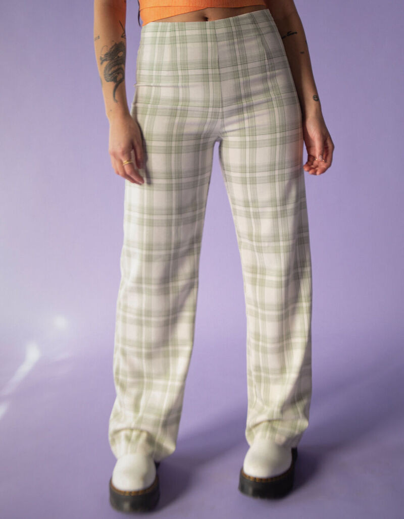 WEST OF MELROSE Plaid Wide Leg Womens Pants - MULTI - BW210070 | Tillys