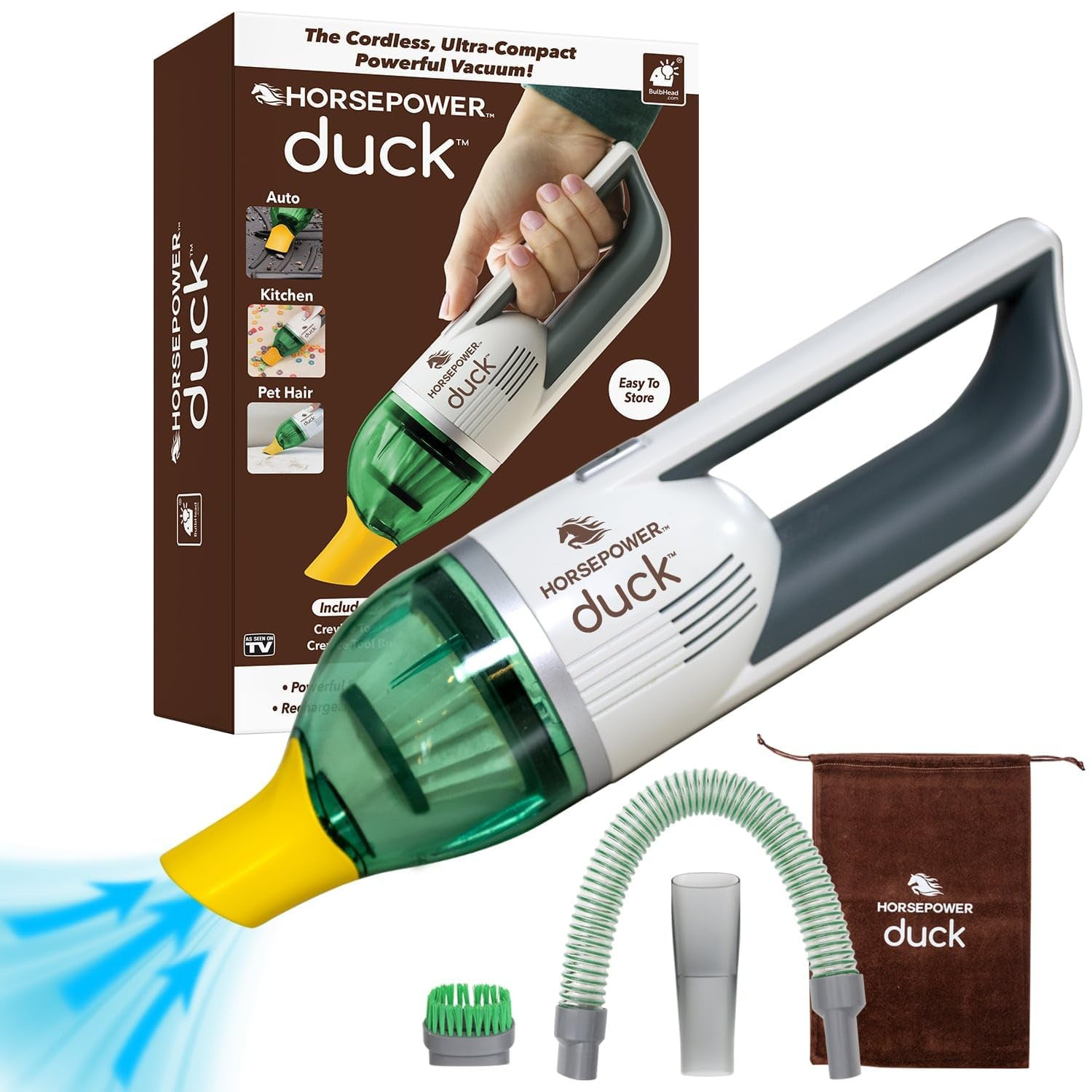 Duck Compact Cordless Vacuum by Horsepower, Ultra-Powerful, Strong Suction, AS-SEEN-ON-TV, Easy T... | Amazon (US)