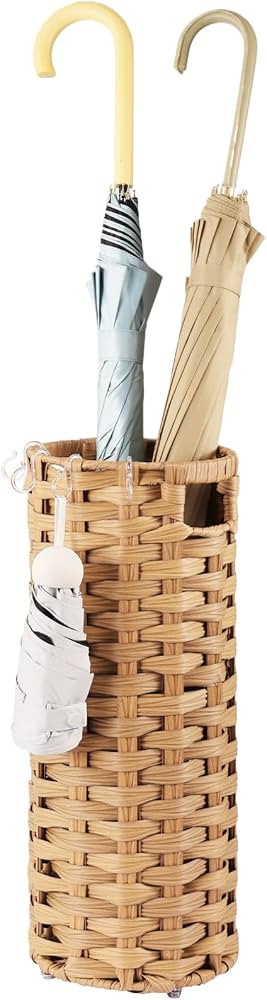 Rattan Umbrella Stand, Umbrella Holder for Entryway, Hand Woven Umbrella Rack Organizer Freestand... | Amazon (US)
