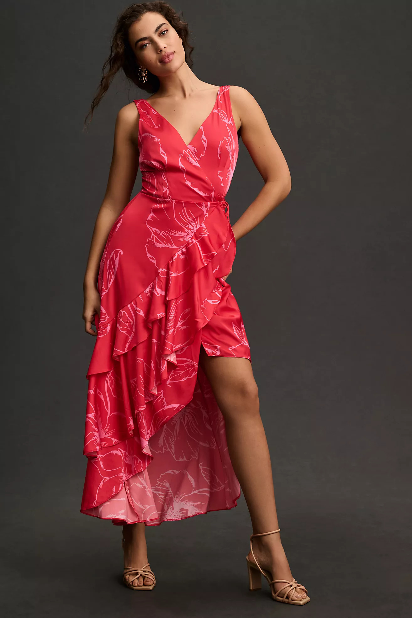 Hutch Floral Ruffle Wrap Dress | Anthropologie (US)