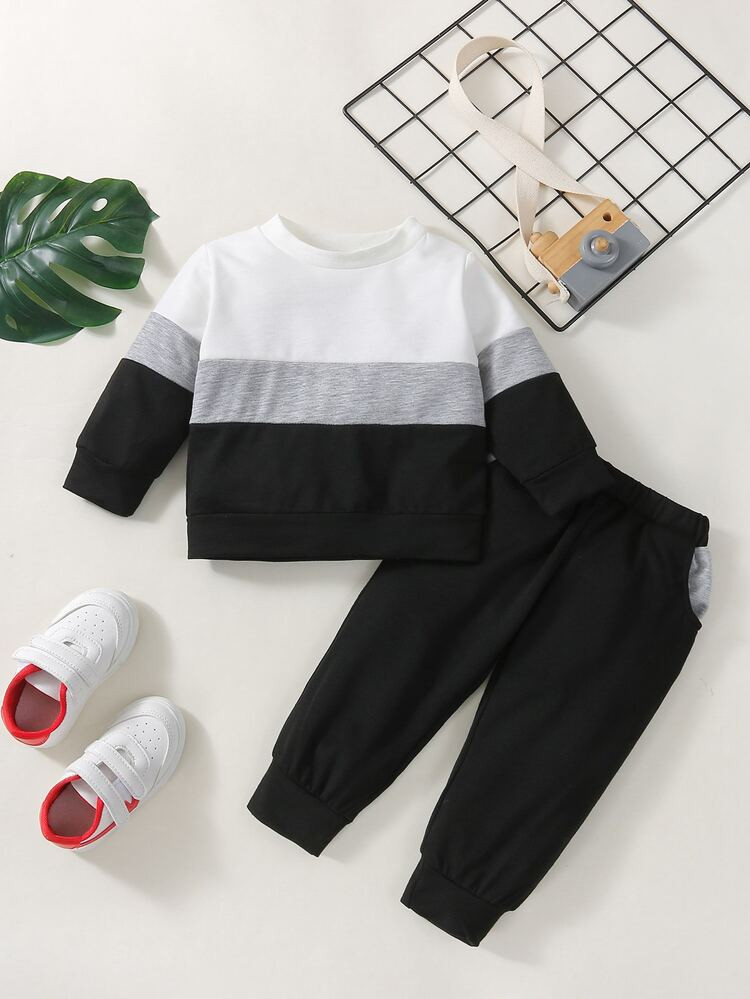 Baby Colorblock Sweatpants With Joggers | SHEIN
