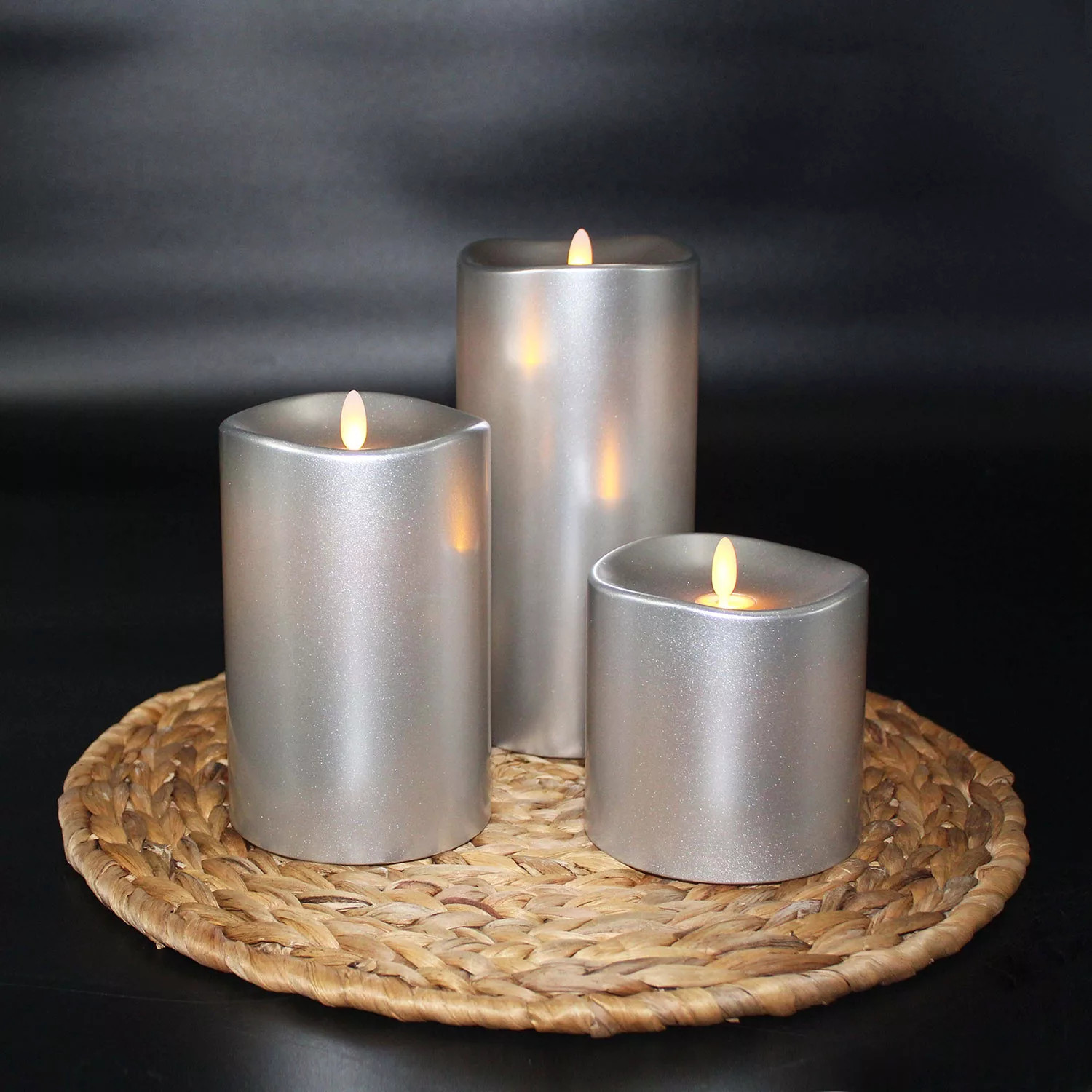 Member's Mark Moving Flame LED Wax Candles, 3 pc., Assorted Colors | Sam's Club