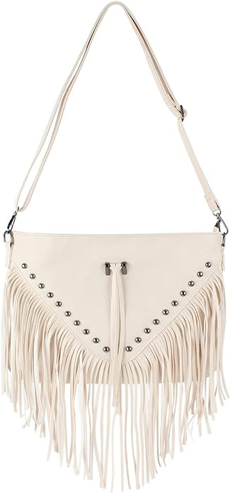 Hoce Women’s Leather Fringe Messenger Bag Large Hobo Crossbody Tassel Shoulder Bags, Gift for M... | Amazon (US)