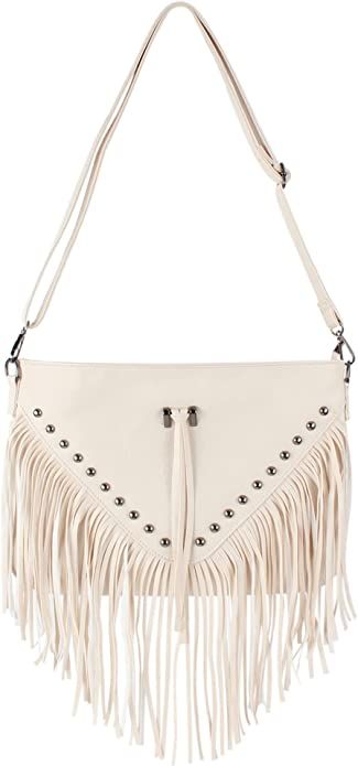 Amazon.com: HOCE Hoce Women’s Leather Fringe Messenger Bag Hobo Crossbody Tassel Shoulder Bags,... | Amazon (US)