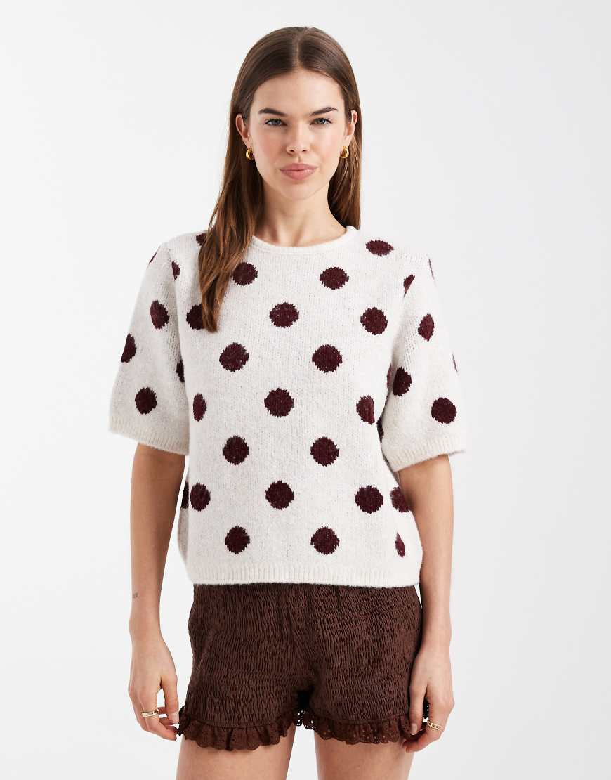 ASOS DESIGN knitted jumper in red polka dot-Multi | ASOS (Global)