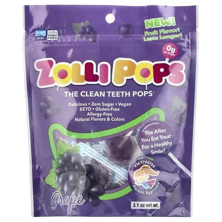 Zollipops Grape Clean Teeth Anti-Cavity Lollipops 3.1 Oz | Walmart (US)