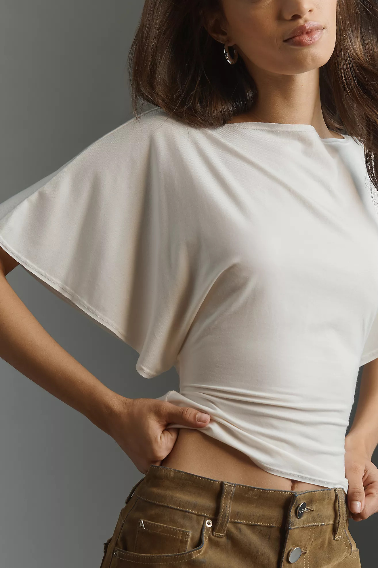 Reformation Avery Knit Flutter Sleeve Top | Anthropologie (US)