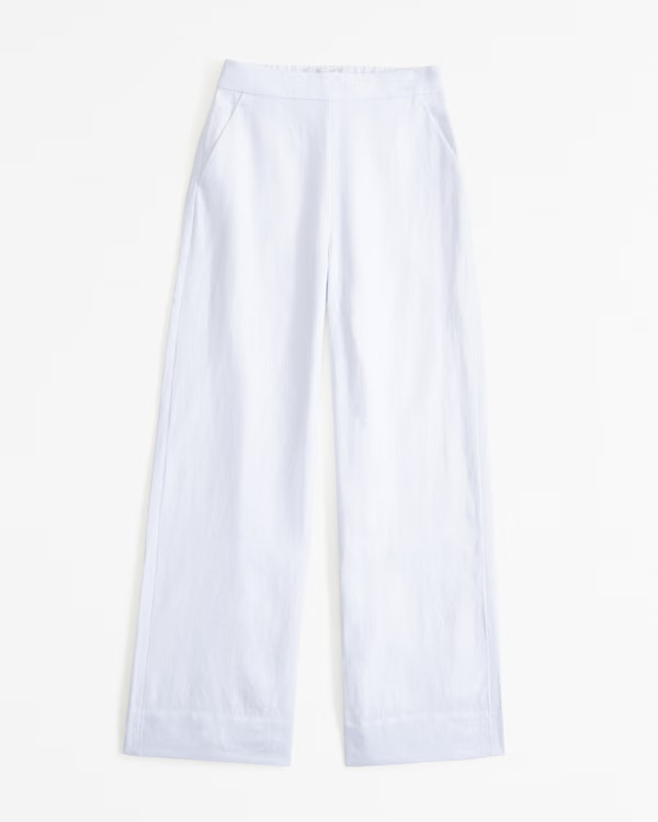 Clean Waist Premium Linen Trouser | Abercrombie & Fitch (US)