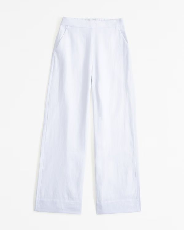 Women's Clean Waist Premium Linen Trouser | Women's Bottoms | Abercrombie.com | Abercrombie & Fitch (US)
