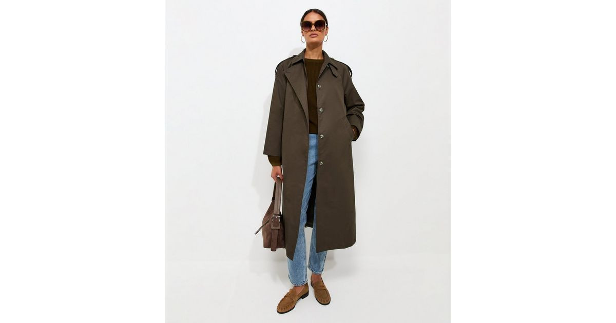 Women's Dark Khaki Cotton Belted Trench Coat New Look | New Look (UK)