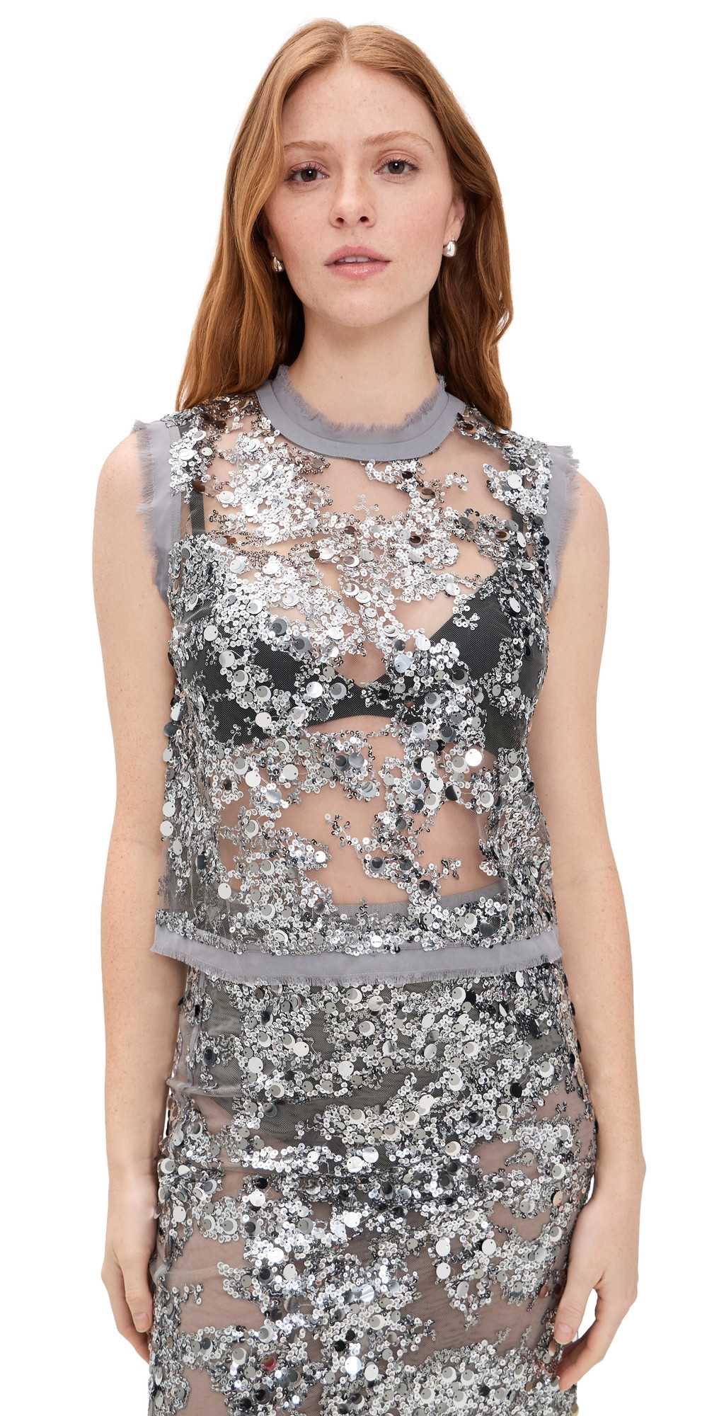 BAUM UND PFERDGARTEN Manira Sequin Blouse Grey Sequins 36 | Shopbop