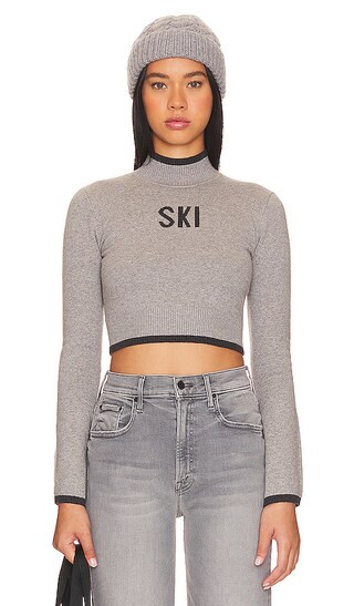 Ski Bell Sleeve Cashmere Sweater in Heather Gray & Dark Gray | Revolve Clothing (Global)