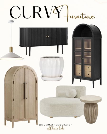 Curvy furniture, arch cabinets, round side table, console table, pendant light, chaise lounge, amazon furniture and more. 

#LTKsalealert #LTKhome #LTKstyletip