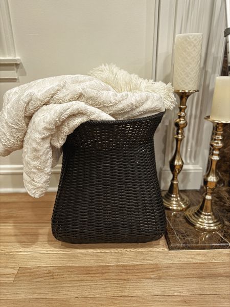 Blanket basket is on sale for $49! Originally $129 - I am able to fit 2 fury pillows and 2 small blankets and a big one in this basket. 

The throw blanket is huge and so cozy 

#LTKfindsunder50 #LTKsalealert #LTKhome