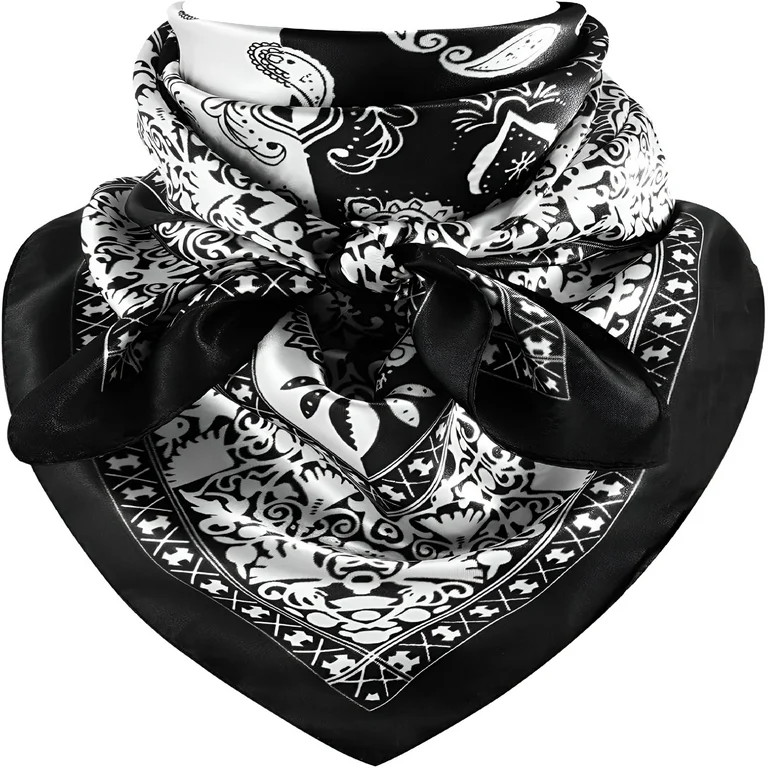 TELOLY 35 Inch Wild Rag Cowboy Scarves for Men, Large Rancher Neckerchief Silk Feel, Oversize Wes... | Walmart (US)