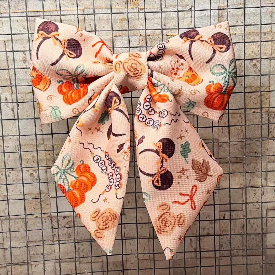 Autumn on Main St/ Sailor Bow, Disney Halloween, Disney Matching Hair Bow, Disney Hair Bow, Fall ... | Etsy (US)