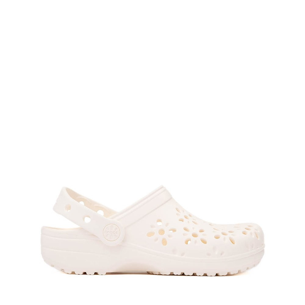 Crocs Classic Floral Cut-Out Clog - Little Kid / Big Kid - Chalk | Journeys
