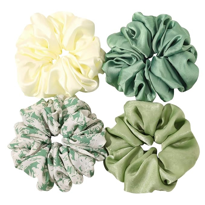 Scrunchies Hair Ties for Women - Big Silk Satin Scrunchie Exra Large Jumbo Gaint Oversized Cute C... | Amazon (US)