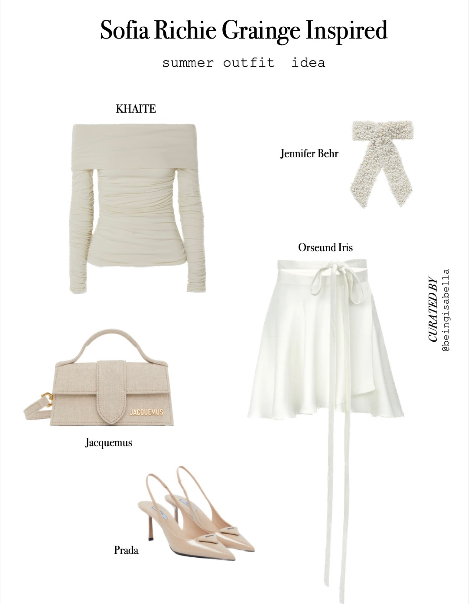 Neutral outfit inspiration
Summer outfit inspo, classy outfit inspo, Sofia Richie fashion, monochrome outfit, white outfit, neutral style, cream outfit, silk skirt, off the shoulder top, feminine outfit, Parisian style 

#LTKwedding #LTKFind #LTKstyletip