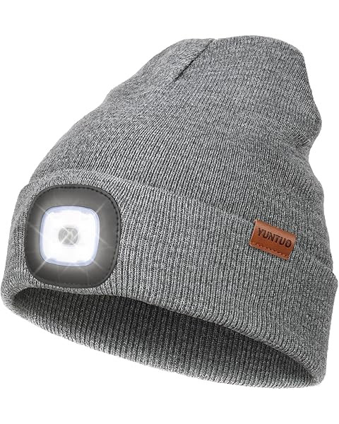 YunTuo LED Beanie for Kids, Unisex Rechargeable Headlamp Hat Winter Night Lighted Cap, Gifts for ... | Amazon (US)