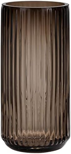 TIMEFOTO Flower Vase 7.5 inch Amber Thickened Hand Blow Glass Vase Round Vintage Striped Bottles for | Amazon (US)