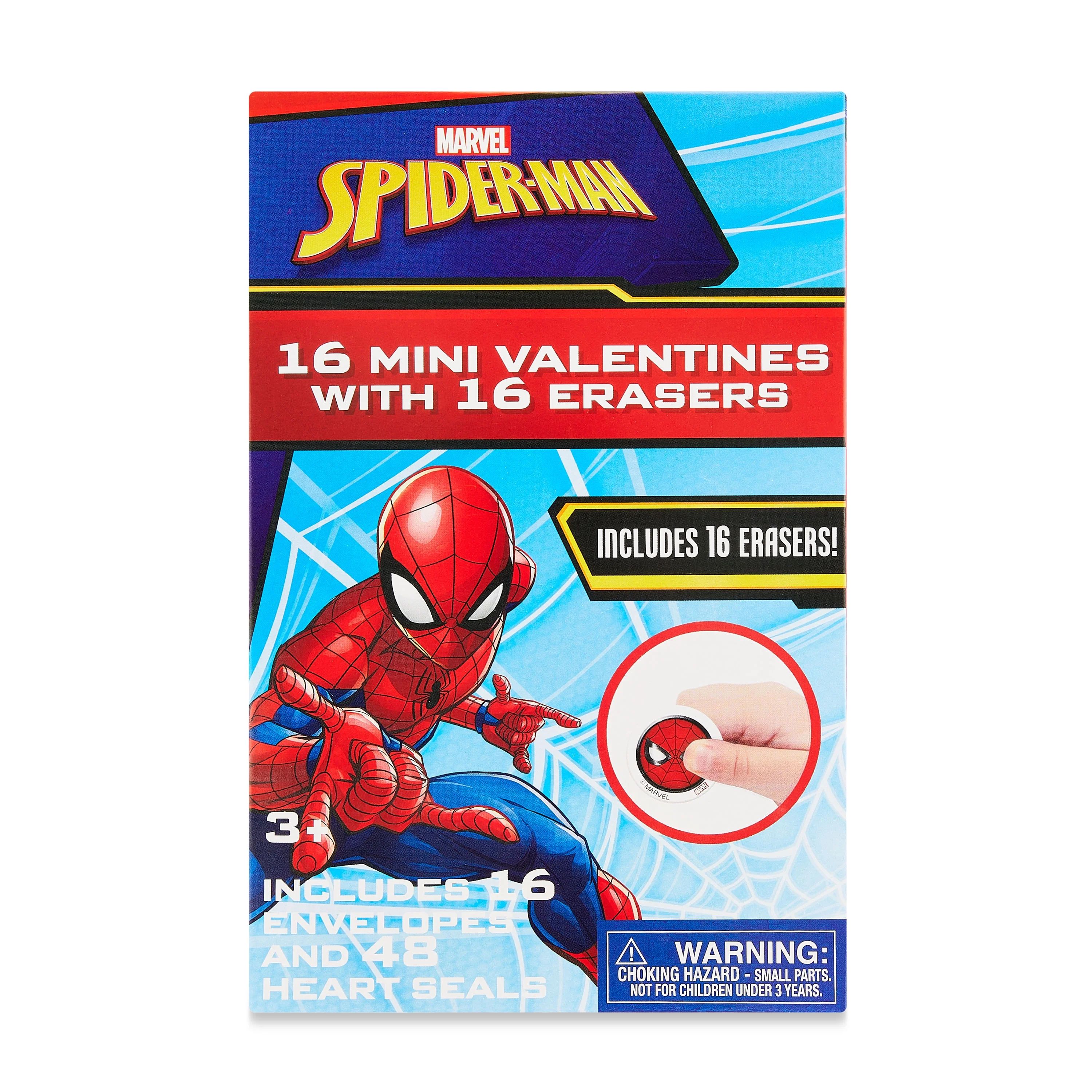 Spiderman Valentine Exchange Cards, Bonus Erasers, Paper, Greeting Card Sets, 16 Count - Walmart.... | Walmart (US)