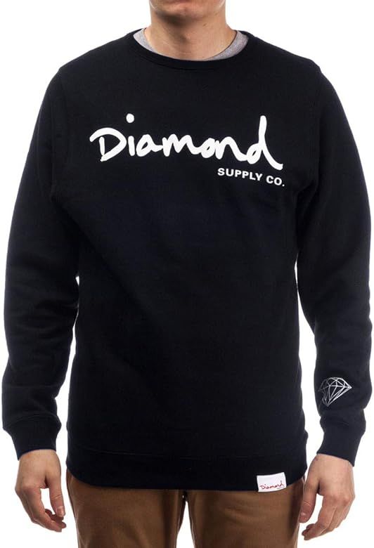 Diamond Supply Co Men's OG Script Crewneck Pullover Sweatshirt | Amazon (US)